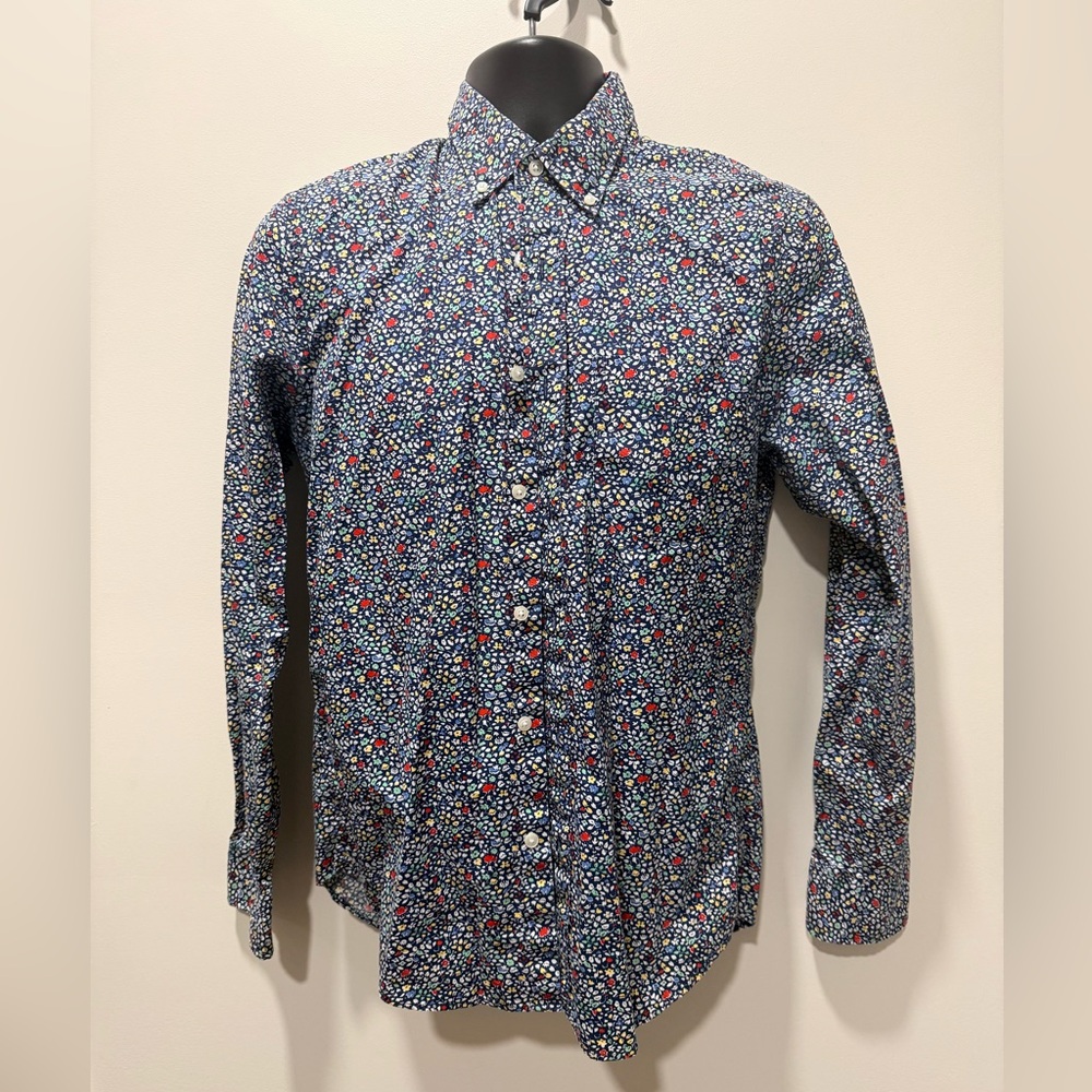 J. Crew Blue Floral Button Down Shirt